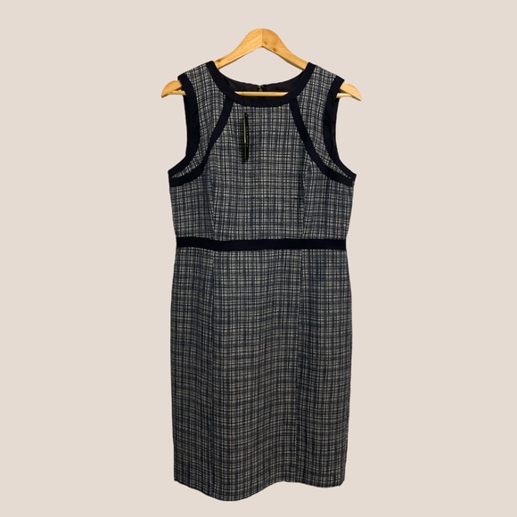 Talbots Dresses & Skirts - Talbots Tweeted Sheath Navy Dress NWT (10)